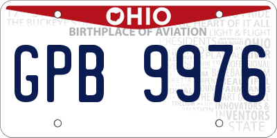 OH license plate GPB9976
