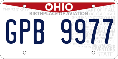 OH license plate GPB9977
