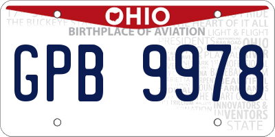 OH license plate GPB9978
