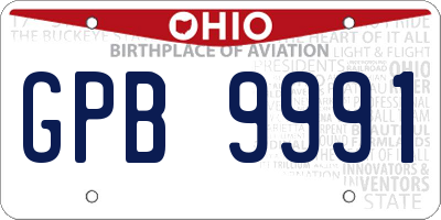 OH license plate GPB9991