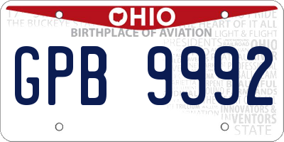 OH license plate GPB9992