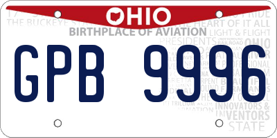 OH license plate GPB9996