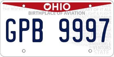 OH license plate GPB9997