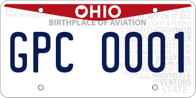 OH license plate GPC0001