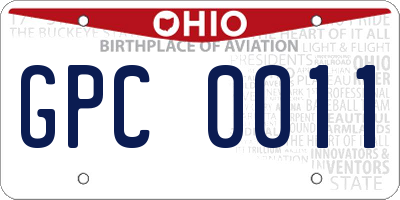 OH license plate GPC0011