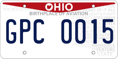 OH license plate GPC0015