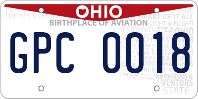 OH license plate GPC0018