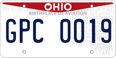 OH license plate GPC0019