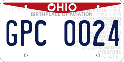 OH license plate GPC0024