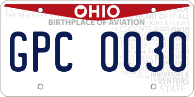 OH license plate GPC0030