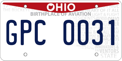 OH license plate GPC0031
