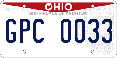 OH license plate GPC0033