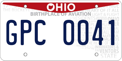 OH license plate GPC0041
