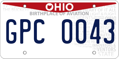OH license plate GPC0043