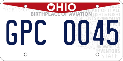 OH license plate GPC0045