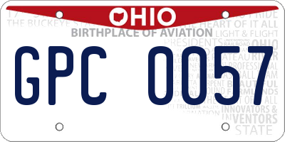 OH license plate GPC0057
