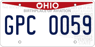 OH license plate GPC0059