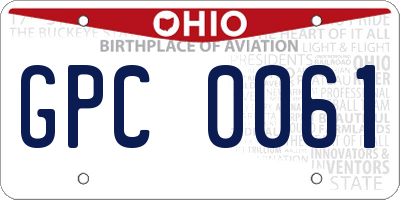 OH license plate GPC0061