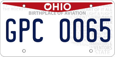 OH license plate GPC0065