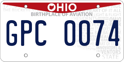 OH license plate GPC0074