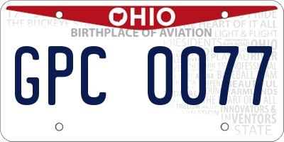 OH license plate GPC0077