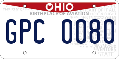 OH license plate GPC0080