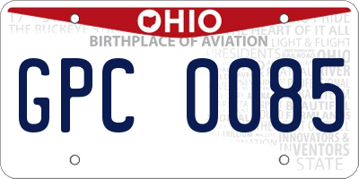 OH license plate GPC0085