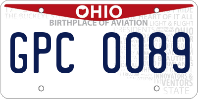 OH license plate GPC0089