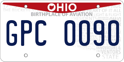 OH license plate GPC0090