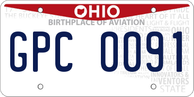 OH license plate GPC0091