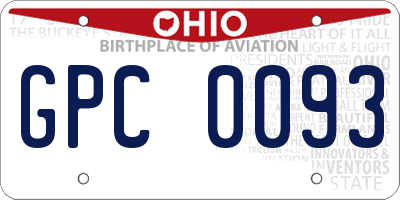OH license plate GPC0093