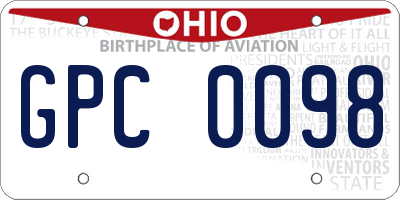 OH license plate GPC0098