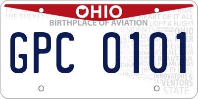 OH license plate GPC0101