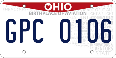 OH license plate GPC0106