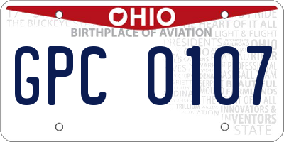 OH license plate GPC0107
