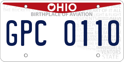 OH license plate GPC0110