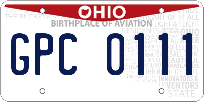 OH license plate GPC0111