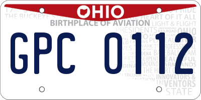 OH license plate GPC0112