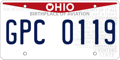 OH license plate GPC0119