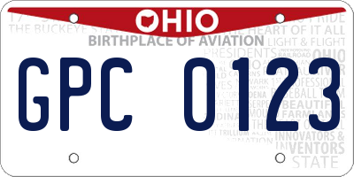 OH license plate GPC0123