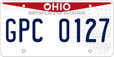 OH license plate GPC0127