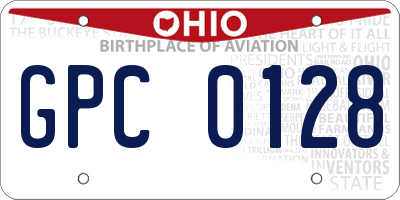 OH license plate GPC0128