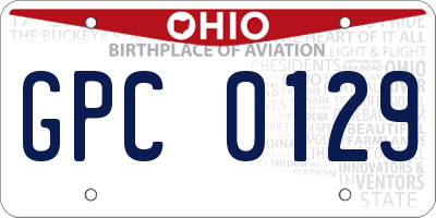 OH license plate GPC0129