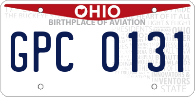 OH license plate GPC0131