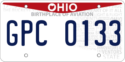 OH license plate GPC0133