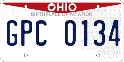 OH license plate GPC0134