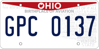 OH license plate GPC0137