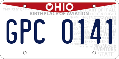 OH license plate GPC0141