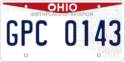 OH license plate GPC0143