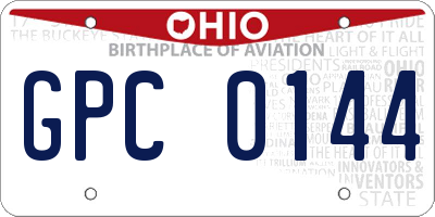 OH license plate GPC0144